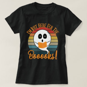 Ik ben hier voor de boeken Ghost Books Halloween T-shirt