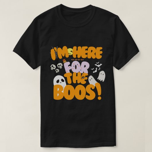 Ik ben hier voor de boeken! Halloween Schattigee g T-shirt (Design voorkant)