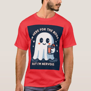 Ik ben hier voor de boeken, maar ik ben nerveus t-shirt