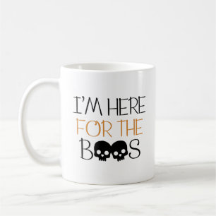 Ik ben hier voor de boeken - Skull Halloween Pun Koffiemok