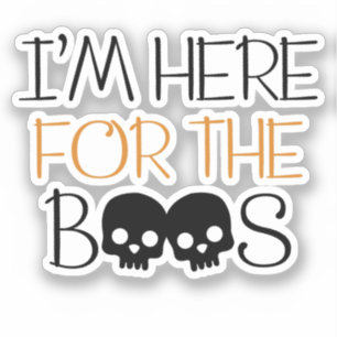 Ik ben hier voor de boeken - Skull Halloween Pun Sticker