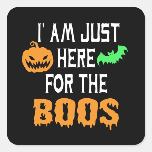 Ik ben hier voor de boeken vierkante sticker (Voorkant)