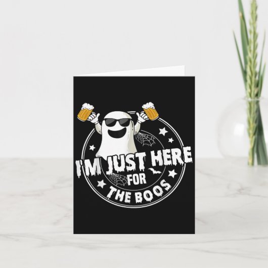 Ik ben hier voor de Boos Cute Ghost Halloween Co. Kaart (Voorkant)