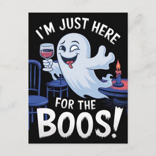 Ik ben hier voor de Boos Funny Ghost Briefkaart (Voorkant)
