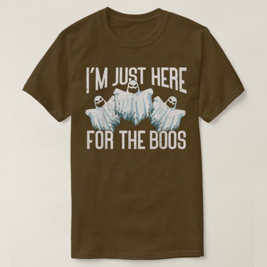 Ik ben hier voor de Boos Funny Ghost Halloween. T-shirt (Design voorkant)