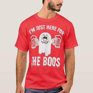 Ik ben hier voor de Boos Funny Halloween Ghost C T-shirt