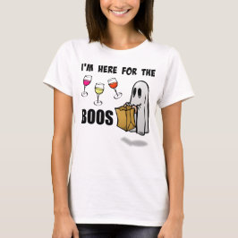 Ik ben hier voor de Boos Funny Halloween Ghost T-shirt