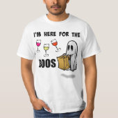 Ik ben hier voor de Boos Funny Halloween Ghost T-shirt (Voorkant)