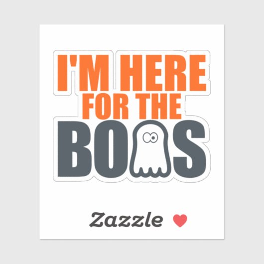 Ik ben hier voor de Boos Ghost | Halloween Sticker (Vel)