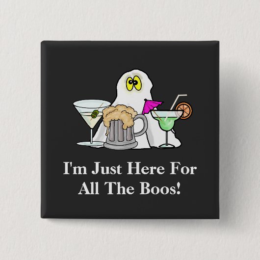 Ik ben hier voor de Boos Halloween Ghost Button (Voorkant)
