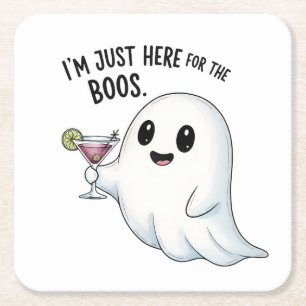 Ik ben hier voor de Boos Halloween. Kartonnen Onderzetters