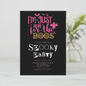 Ik ben hier voor de Boos Halloween party Kaart (Staand voorkant)