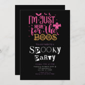 Ik ben hier voor de Boos Halloween party Kaart (Voorkant / Achterkant)