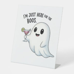Ik ben hier voor de Boos Halloween. Reclamebord Met Voetstuk