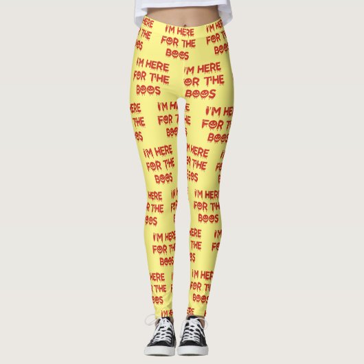 Ik ben hier voor de BOOS (Rode Versie) Leggings (Voorkant)