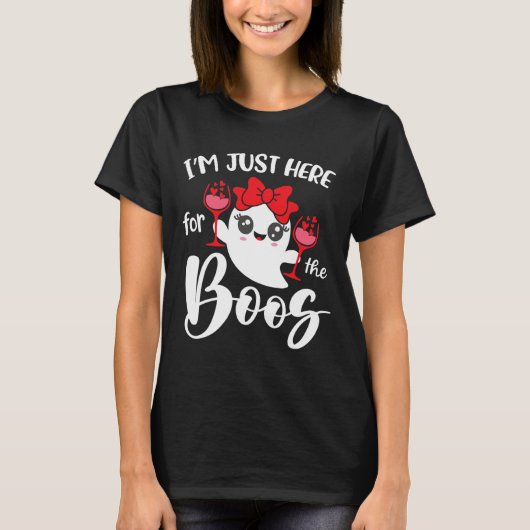 Ik ben hier voor de Boos Schattige Ghost Fun Women T-shirt (Voorkant)