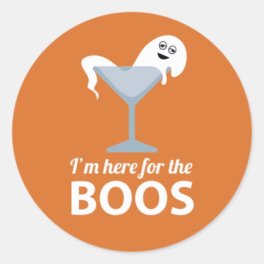 Ik ben hier voor de Boos Schattige Halloween Ronde Sticker (Voorkant)