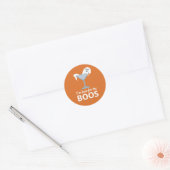 Ik ben hier voor de Boos Schattige Halloween Ronde Sticker (Envelop)