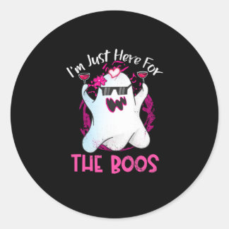 Ik ben hier voor de Boos Wine Funny Halloween Ronde Sticker