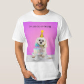 Ik ben hier voor de Cake T-Shirt. T-shirt (Voorkant)