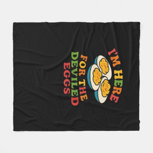 Ik ben hier voor de Deviled Eggs Thanksgiving Clas Fleece Deken (Voorkant (Horizontaal))