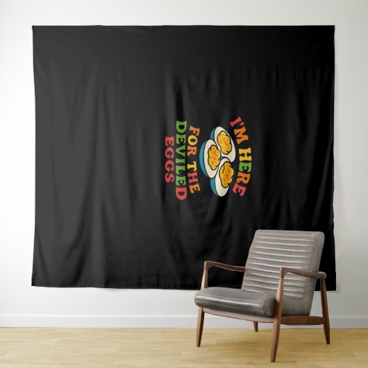 Ik ben hier voor de Deviled Eggs Thanksgiving Clas Wandkleed (In Situ (horizontaal))