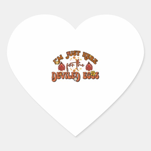 Ik ben hier voor de Duivelse eieren Groovy Thanksg Hart Sticker (Voorkant)