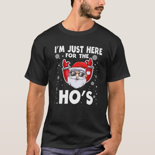 Ik ben hier voor de grappige kerstkerstman van de  t-shirt (Voorkant)