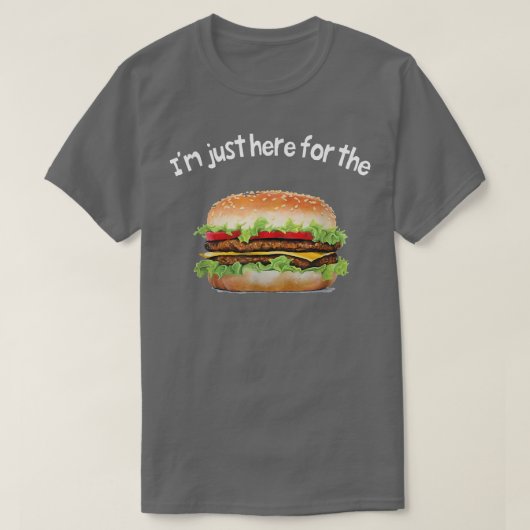 Ik ben hier voor de hamburger. t-shirt (Design voorkant)