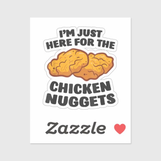 Ik ben hier voor de kipnuggets sticker (Vel)