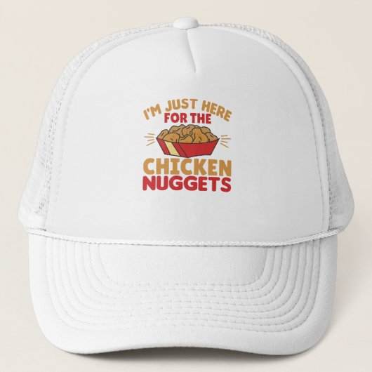 Ik ben hier voor de kipnuggets trucker pet (Voorkant)