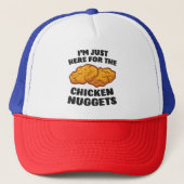 Ik ben hier voor de kipnuggets trucker pet (Voorkant)