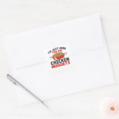 Ik ben hier voor de kipnuggets vierkante sticker (Envelop)