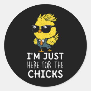 Ik ben hier voor de kippen die paasstralen Kinder Ronde Sticker