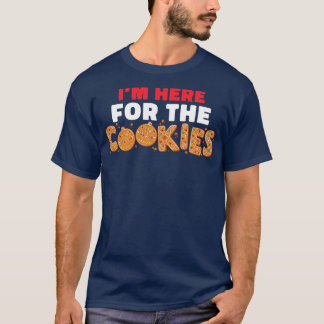 Ik ben hier voor de koekjes grappige kerstkoekjes t-shirt