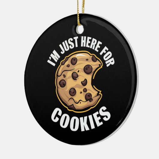 Ik ben hier voor de koekjes grappige kerstmis. keramisch ornament (Links)