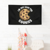 Ik ben hier voor de koekjes grappige kerstmis. spandoek (Insitu)