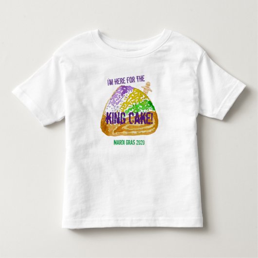 Ik ben hier voor de koning Cake! Mardi Gras 2020 Kinder Shirts (Voorkant)
