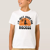 Ik ben hier voor de pauze basketbal terug naar sch t-shirt (Voorkant)