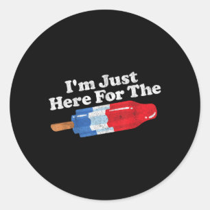 Ik ben hier voor de Popsicle Grappige Bom Retro 80 Ronde Sticker