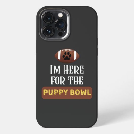 Ik ben hier voor de puppy Bowl Funny Dog. iPhone Hoesje (Achterkant)