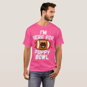 Ik ben hier voor de Puppy Bowl Sunday Funny Dog Fo T-shirt (Voorkant volledig)