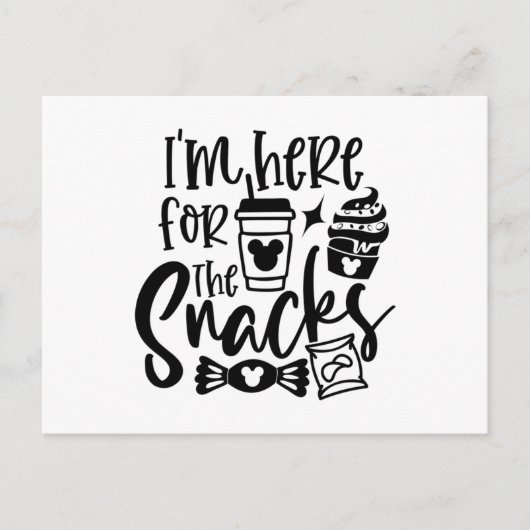 Ik ben hier voor de snacks briefkaart (Voorkant)