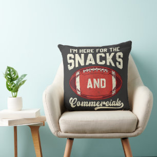Ik ben hier voor de snacks en reclames voetbal kussen