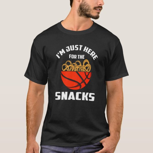Ik ben hier voor de snacks Fantasy Basketball L T-shirt (Voorkant)