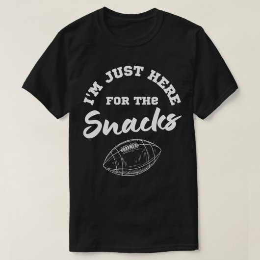 Ik ben hier voor de snacks t-shirt (Design voorkant)