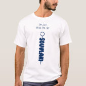 "Ik ben hier voor de Souvlaki" grappige typografie T-shirt (Voorkant)