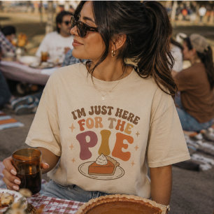 Ik ben hier voor de taart, grappige Thanksgiving T-shirt