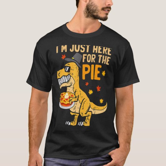 Ik ben hier voor de Thanksgiving Pumpkin Pi T-shirt (Voorkant)