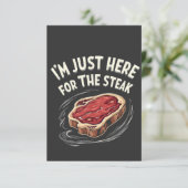 Ik ben hier voor de vleesliefhebbers van biefstuk bedankkaart (Staand voorkant)